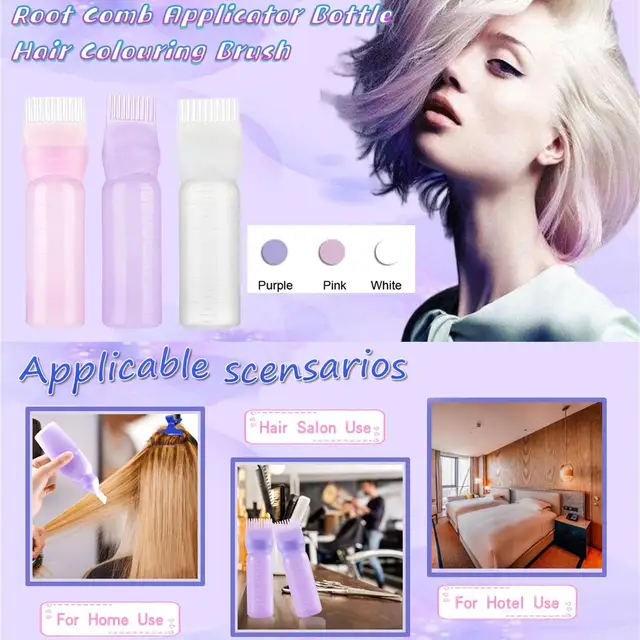 Applicatore di tinture per capelli bottiglie di spazzole per olio per capelli bottiglia di Shampoo riutilizzabile pettine per radici barbiere colorazione per capelli strumenti per lo Styling di tintura 6