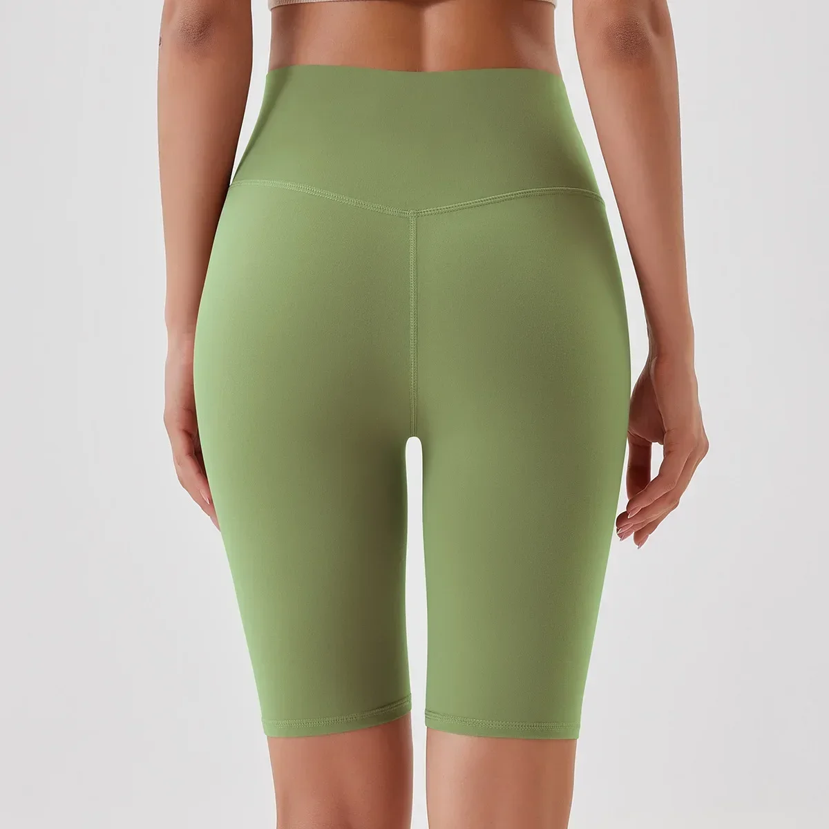 style yoga leggings without T-line, skin friendly and hip lifting, gym exercise, cycling sports shorts, elastic 5-point shorts