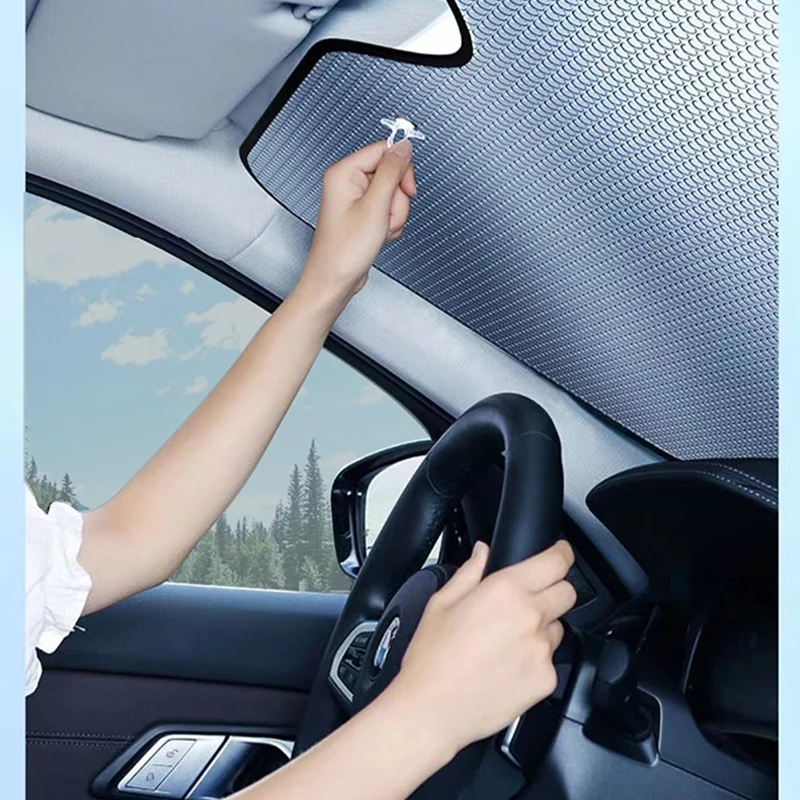 Aliminum Foil Universal Car Window Sunshade Reflective Folding Car Visor Windshield Cover Front/Back Rear Sun Shade UVPortection