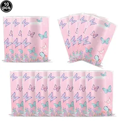 Elegant Purple & Pink Butterfly Cake Toppers with Party Tableware Set (Silver)