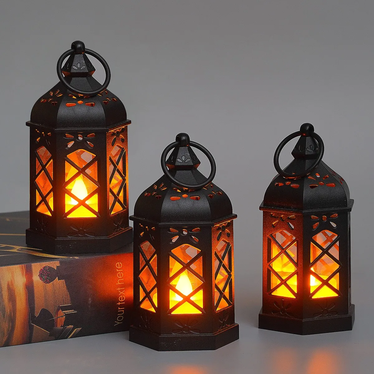 LED Electronic Candle Lantern – Portable Hexagonal Wind Light Night Lamp 4