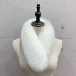 Women Faux Fox Fur Collar Shawl Furry Fur Collar for Winter Coat Hood Fur Decor Plush Fake Fur Scarf Parkas Jacket Fur Collars