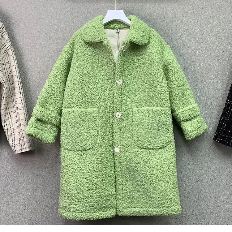 Imitation Lamb Down Jacket Women Coat Fur Coat Winter 2022 Hanbok Women's Winter Coat Woman Made Fur Coat Oversized Fluffy Coat