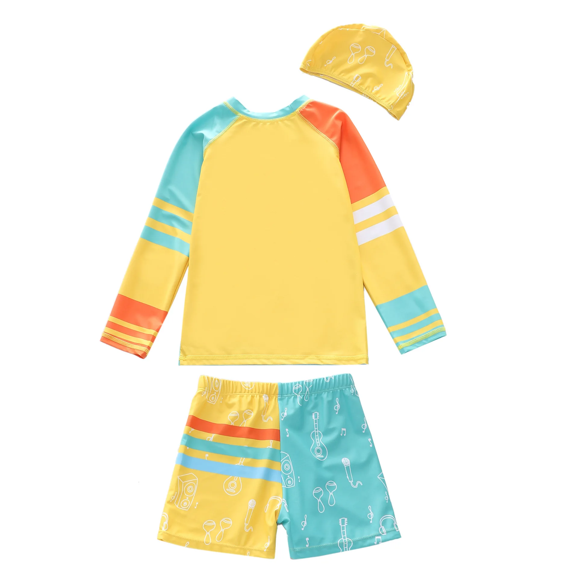 Children's Swimsuit Long Sleeve Swimming Suit for Boys Gradient Toddler Baby Swimwear Rash Guard Child Bathing Surfing Suit