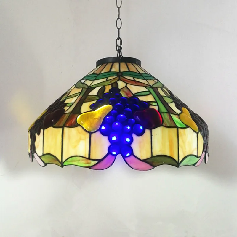 

Tiffany Retro Stained Glass Pendant Lights Vintage Mediterranean Baroque Hanging Lamp for Dining Room Bar Kitchen Light Fixtures