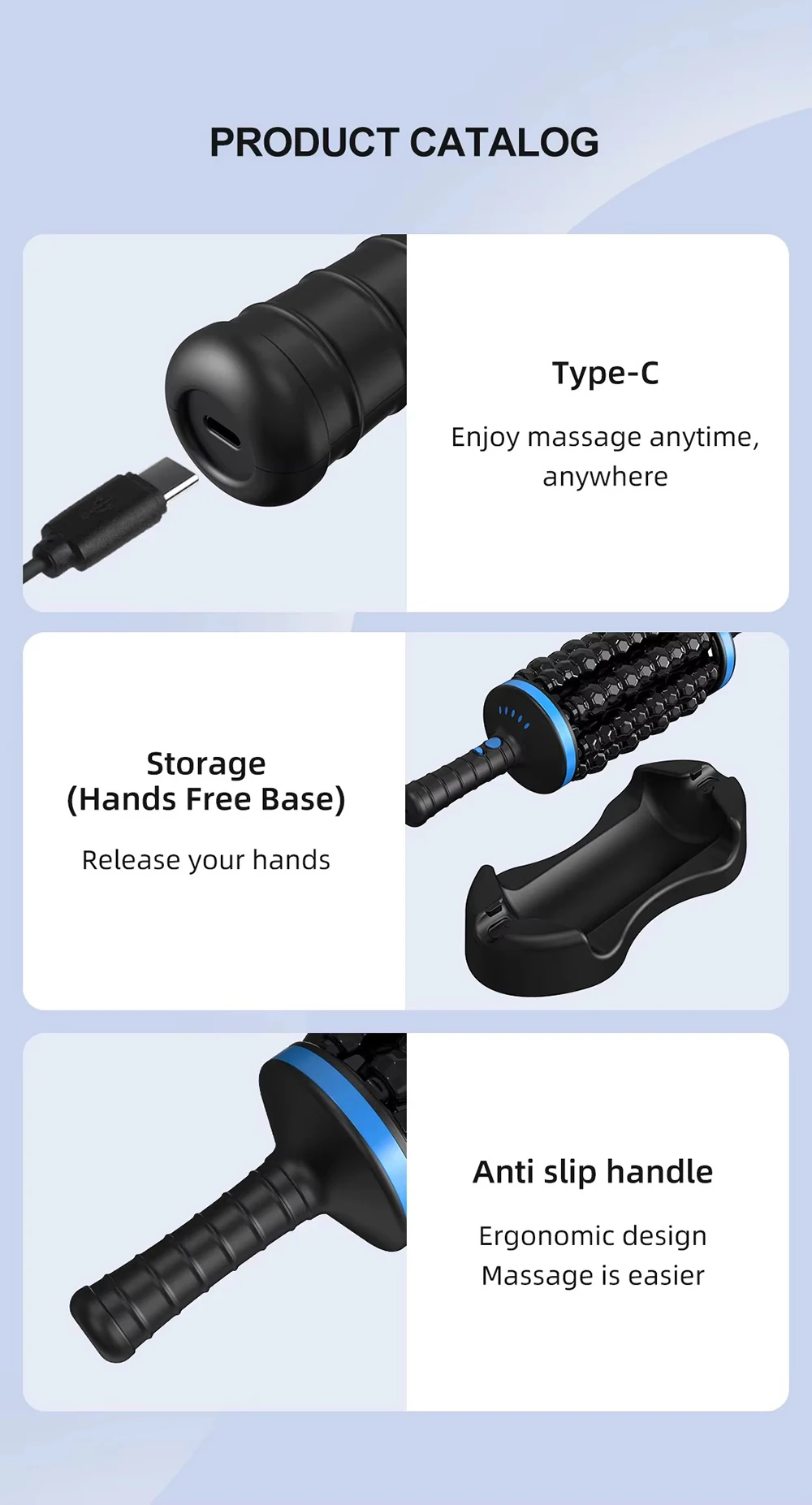 Cordless Electric Body Massager Deep Tissue Roller for Muscle Relaxation Pain Relief Home Fitness Anti Cellulite Device