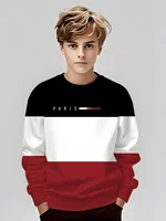 الخريف الكلاسيكية Boyst-قميص في الهواء الطلق جولة الرقبة طويلة الأكمام أعلى شريط ثلاثية الأبعاد طباعة الشارع فضفاض تي شيرت الراحة ملابس الأطفال 2