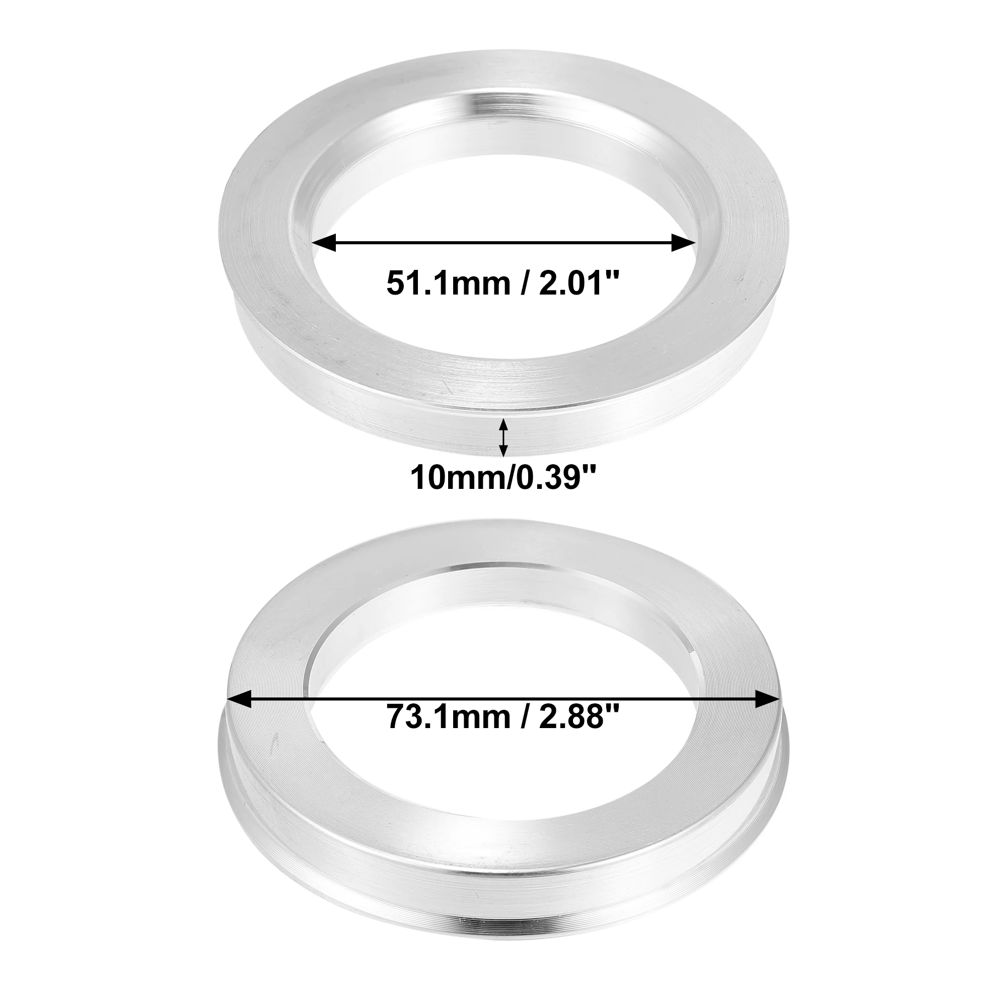 Uxcell-Anneaux centraux de moyeu de voiture, entretoise centrale d'alésage  de roue, alliage d'aluminium, OD 56.1mm 57.1mm 63.4mm à ID 54.1mm 56.1mm  64.1mm, 4 pièces