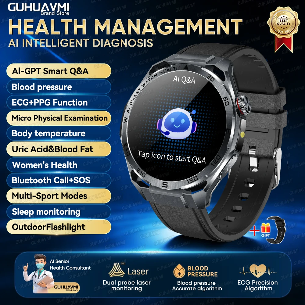 2026 Accurate Diagnosis AI Health Smart Watch ECG Heart analysis thumbnail 4