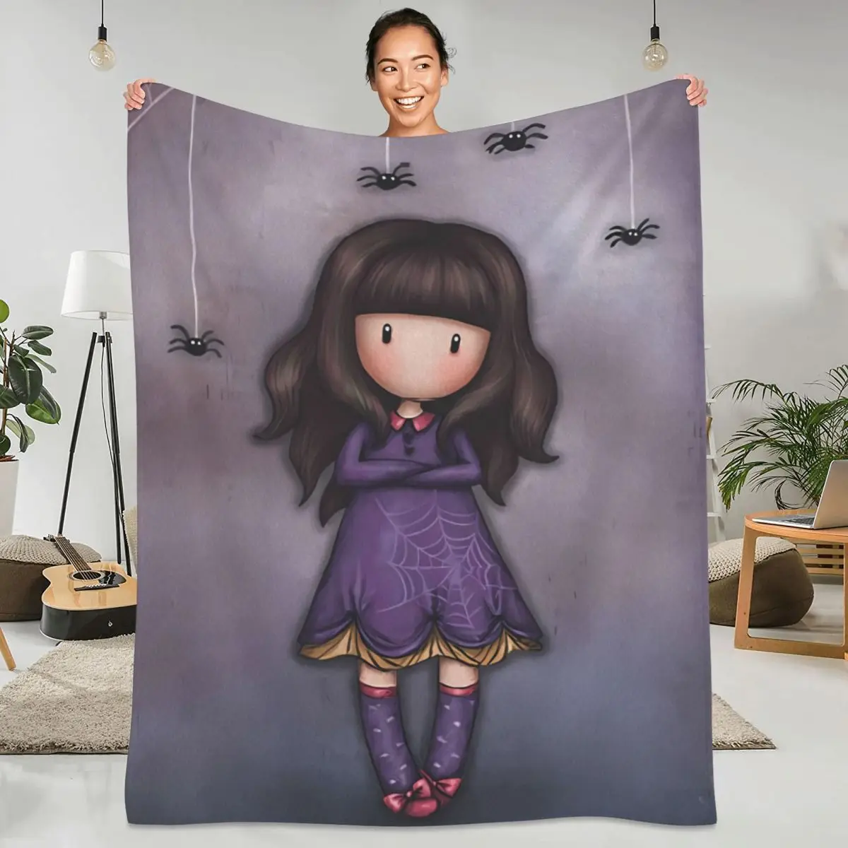 Cute Santoro Gorjuss Coperta Di Flanella Ragnatele Stampa Coperta Super Morbida Per Divano Sedia Divano Letto Copriletto Divano Letto