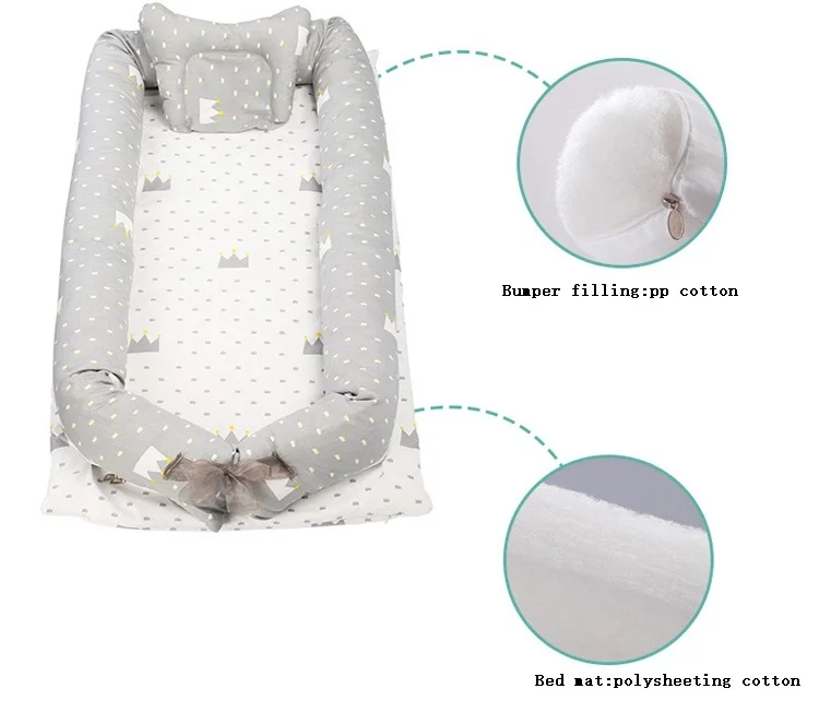 Cotton printed baby  bed nest sleeper and  quilt