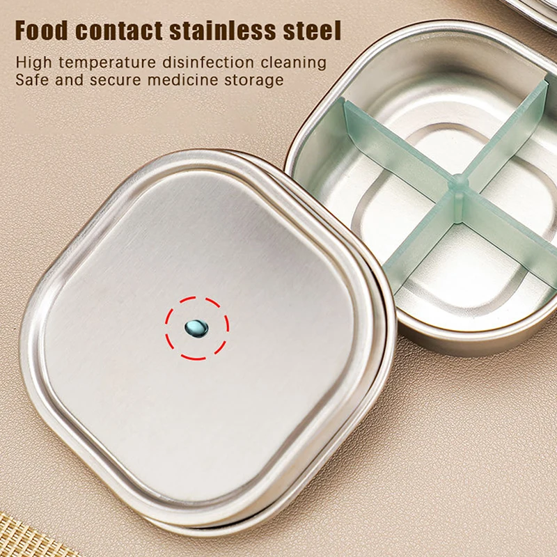 1 Pcs Pill Box 4/6 Grids Medicine Organizer Tablet Sealed Storage Box Travel Pill Case Drug Dispenser Container Health Care