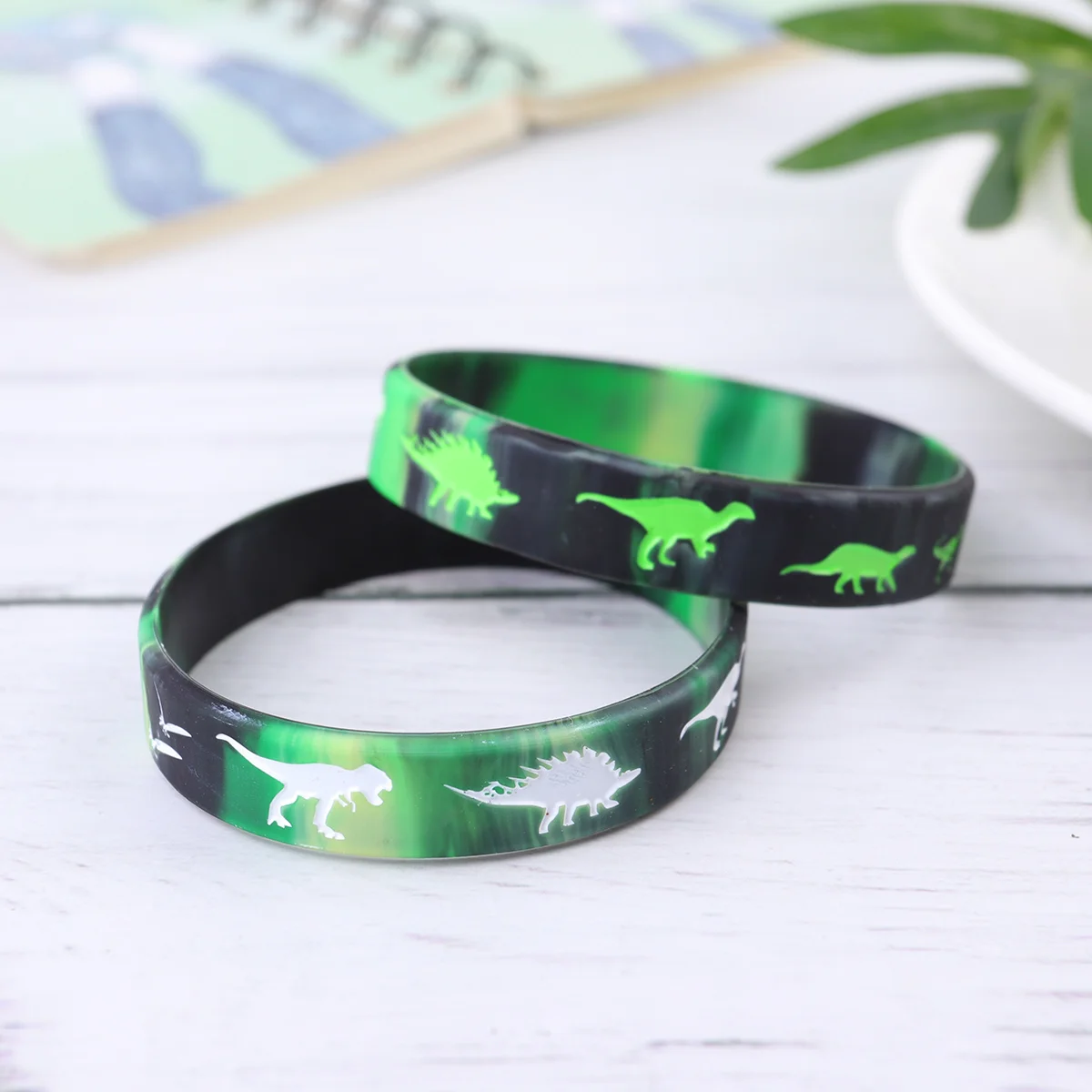25 Pcs Party Bracelet Toy Wristbands Hand Chain Tape Silicone Dinosaur Straps Customized