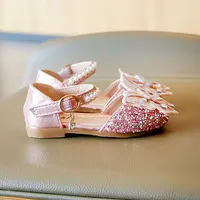 Summer Baby Girl Sandals Sequins Bow Pearl Rhinestone Princess Toddler Soft Sole Fashion Flat Heel Beach Kids Water Shoes 여아샌들 4
