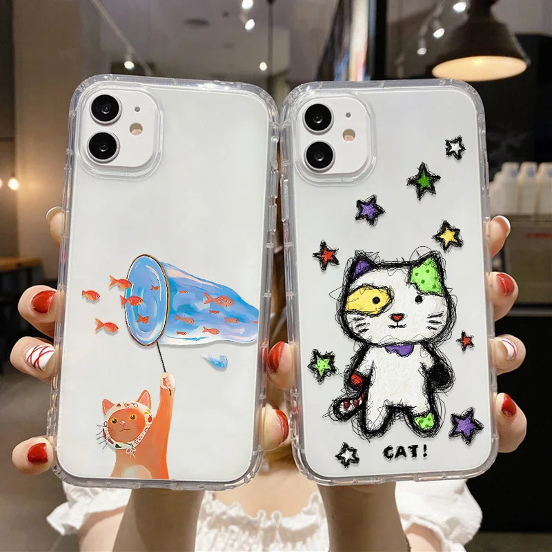 Charming Feline-Inspired Protective Phone Case Cover
