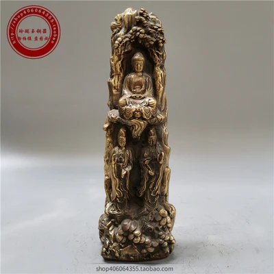 

Exquisite Antique Pure Copper Western Three Saints Bronze Statue Ornament