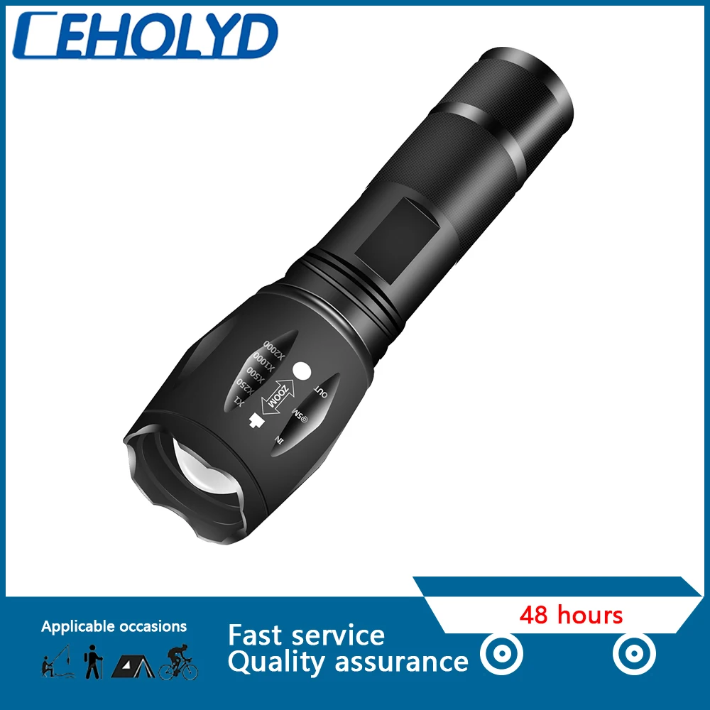 led flashlight tactical zoom rechargeable usb charger light camping built-in battery riding Z20 XML L2 T6 | Освещение