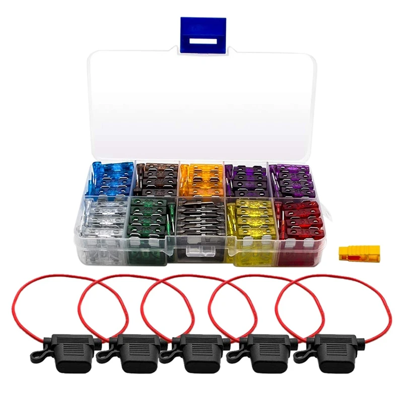 100Pcs Mini Anti Theft Car Fuse Plug Fuse Splitter Fuse Holder Kit