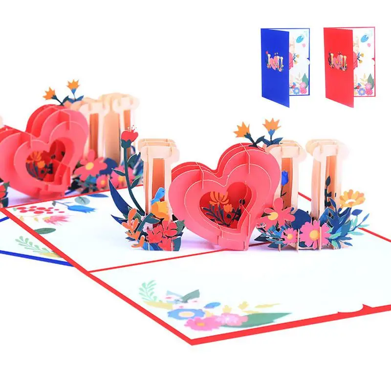 

Pop Up Mother's Day Card I Love You 3D Paper Floral Card Memorable Mother Day Card Love Postcard Birthday Anniversary Card