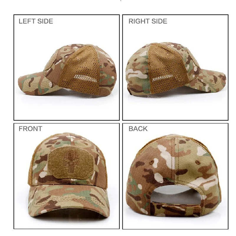 Tactical Baseball Cap Camo Combat Airsoft Paintball Adjustable Hat Summer Snapback Sun Hats Men Women