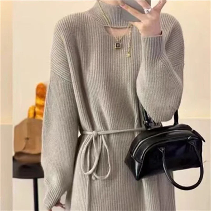 Women Autumn Winter Knitted Sweaters Long Sleeve Turtleneck