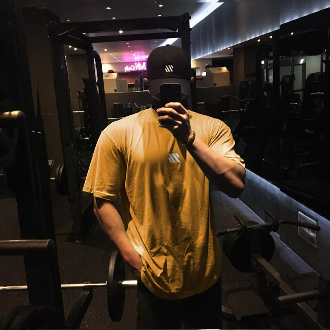 

Summer Breathable Cotton T Shirt Men Printed Classic Tee Gym Fitness Loose Oversize Short Sleeve Street Fashion Casual Tees Tops