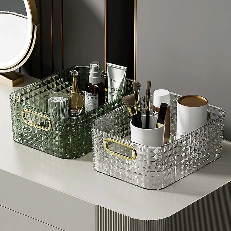 

luxury desktop storage box cosmetics storage sundries finishing box kitchen bedroom bathroom transparent storage box