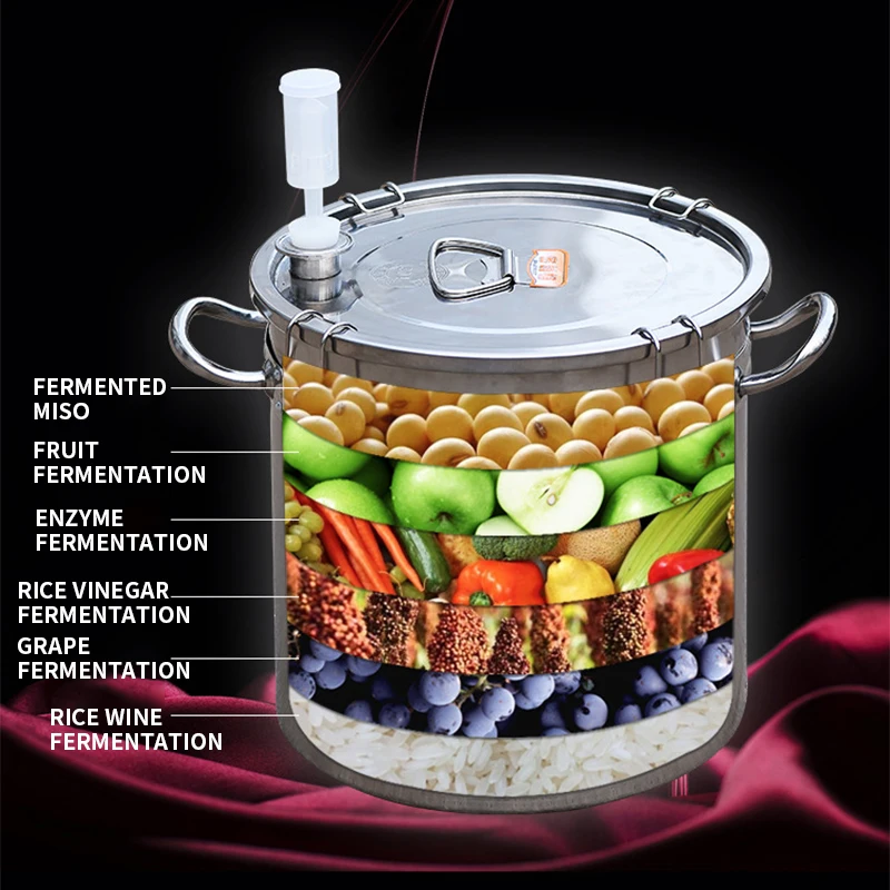 33L 304 Stainless Steel Barrel Fermentation Barrel Fruit Wine Wine Making Equipment Grain, Oil, Soup and Food Material Storage 2