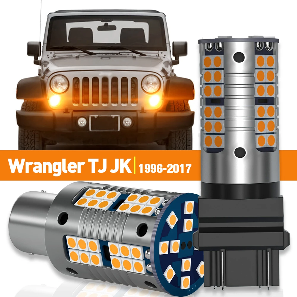 

2x LED Turn Signal Light For Jeep Wrangler TJ JK 1996-2017 2007 2008 2009 2010 2011 2012 2013 2014 2015 Accessories Canbus Lamp