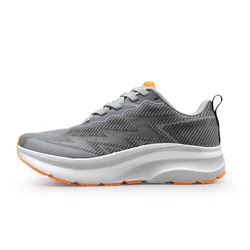 Men's Comfortable Wide Toe Box Running Sneakers - Breathable, Non - Slip Athletic Footwear - 45 (Gray Orange)