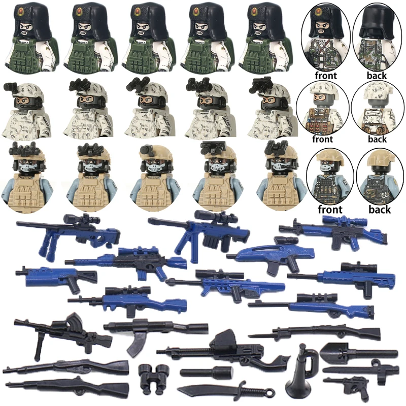 

Children Toys Military Figures Building Blocks US Germany Army Air Force Soldiers Special Armed Forces Police Weapons Bricks Set