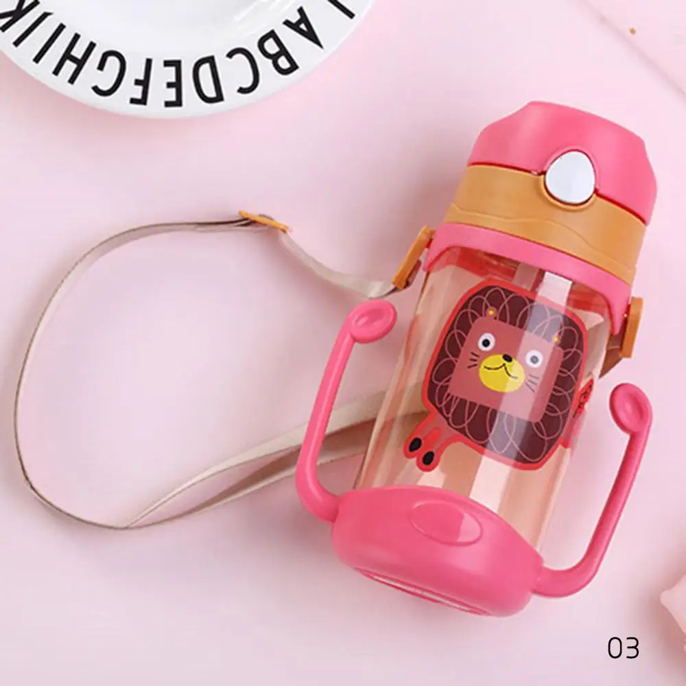 Kids Drinking Cartoon Water Bottles BPA Free Plastic Straw Children Bottle Children Kettle Portable Sports Bottle