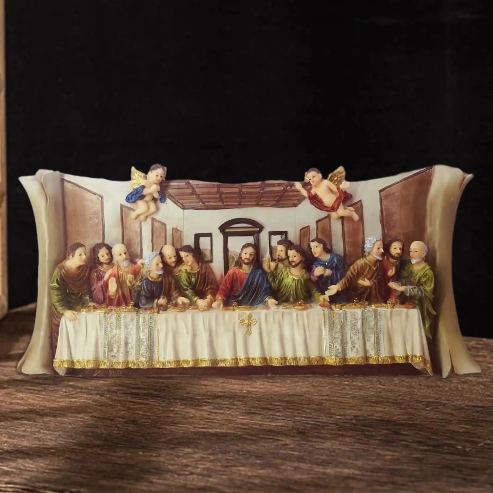 Divine Last Supper Sculpture: Contemporary Religious Artwork for Home Decor