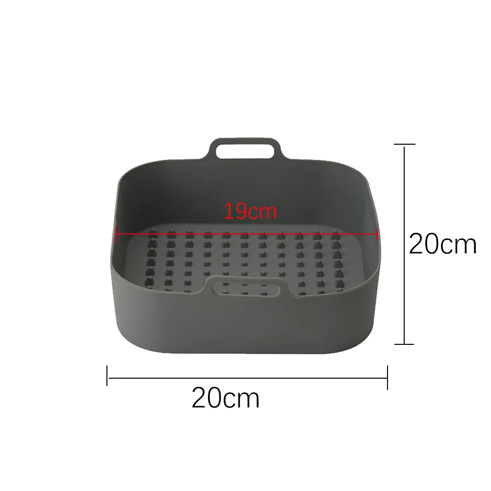 2pcs Silicone Air Fryers Basket Heat-insulation Cooking Plate Fried Pizza Chicken Eco-friendly Gadgets for Home Kitchen Cooking