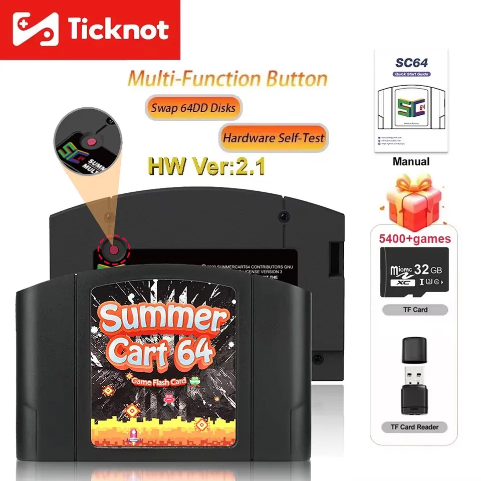 SummerCart64 Game Card For Nintendo 64 Game Cartridge For ED 64