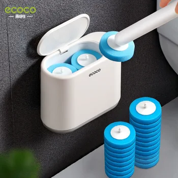 ECOCO 일회용 화장실 브러시 가정용 클리너, 벽걸이 인공물 욕실 바닥 청소, 가정 도우미 보관 상자 케이스 세트