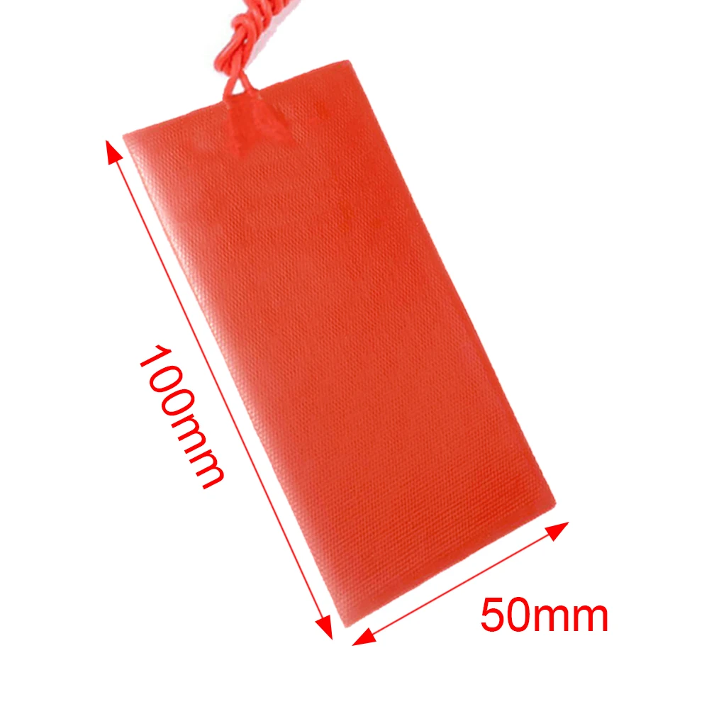 Silicone Heater Pad 12V 15W Car Fuel Engine Oil Tank Heating Mat 50x100mm