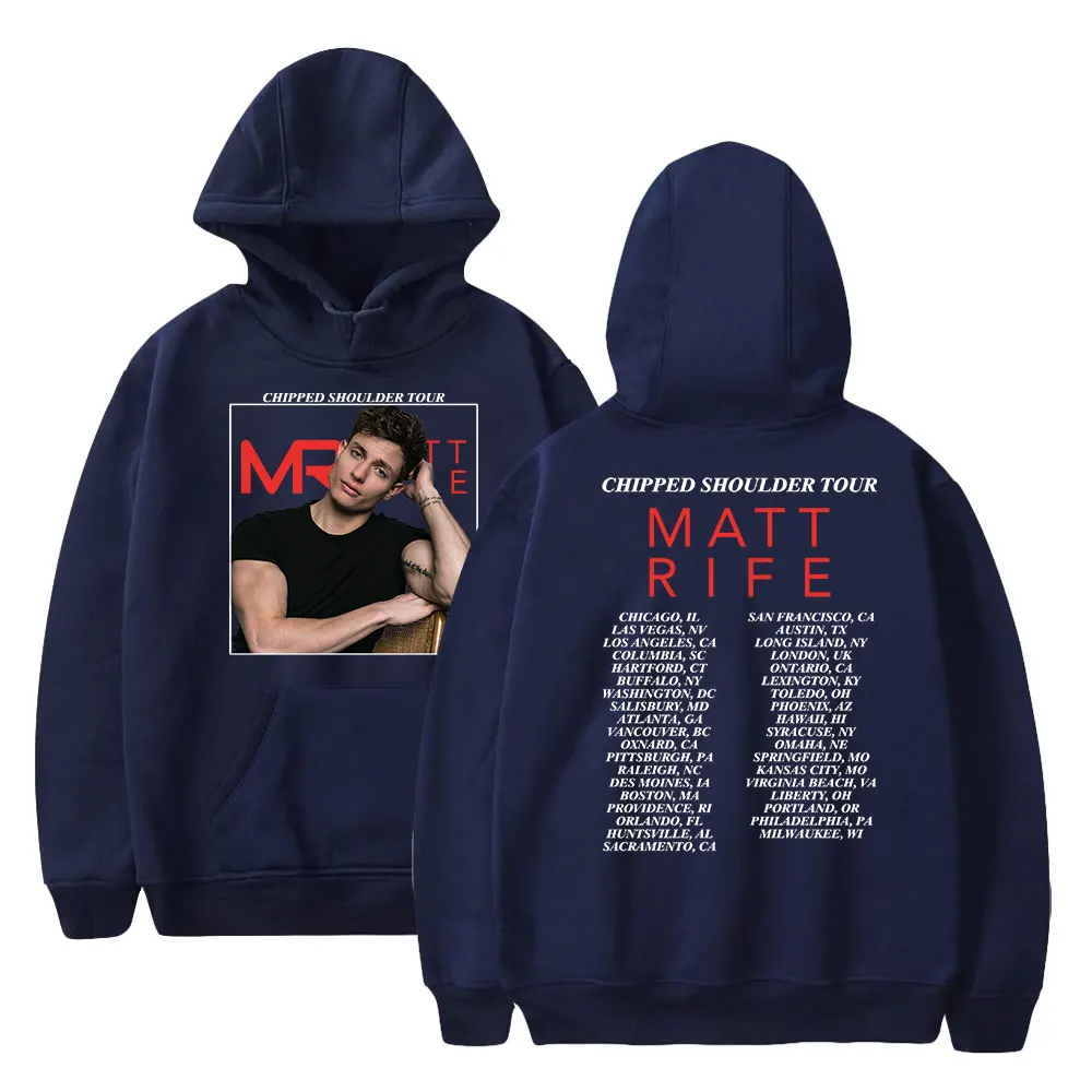 thumbnail image 1 of Sudadera con capucha Matt Rife 2023 con estampado de la gira Chipped Shoulder, para mujer y hombre, ropa de calle divertida, 1 of 4