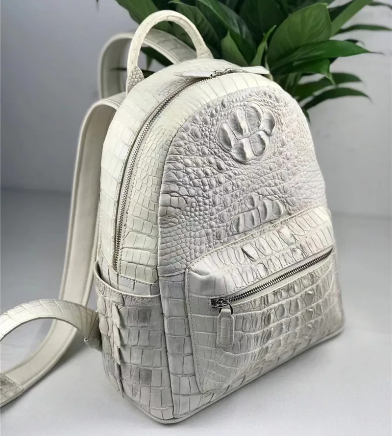 Exotic Genuine True Crocodile Skin Men's Top-handle Backpack Authentic Real  Alligator Leather Male Large White Travel Bag Pack - Backpacks - AliExpress