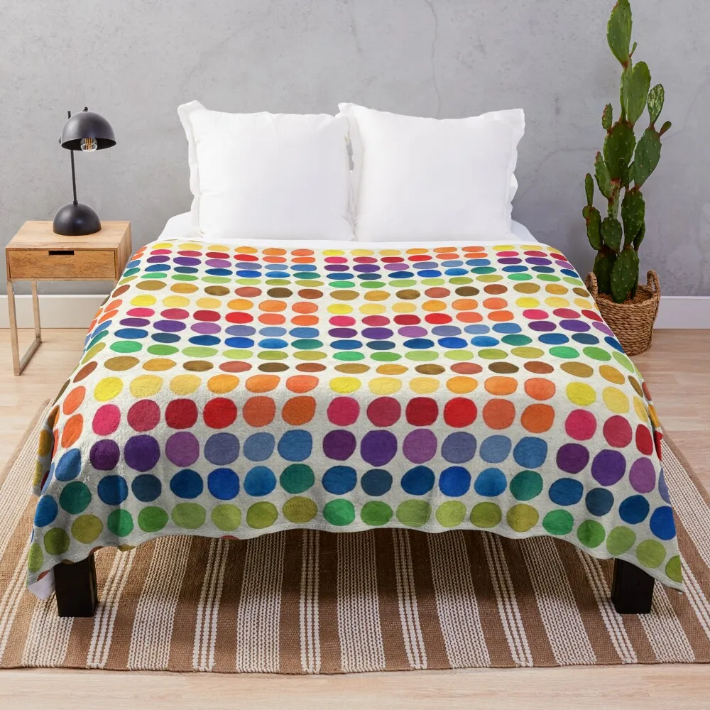 

Rainbow spots with paper grain Throw Blanket Picnic Blanket Beach Blanket