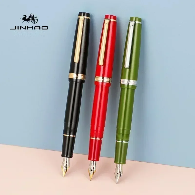 Jinhao 82 Fountain Pen Gold Trim Acrylic Barrel Fine Nib for Writing Calligraphy Signature School Office Supplies Stationary images - 6