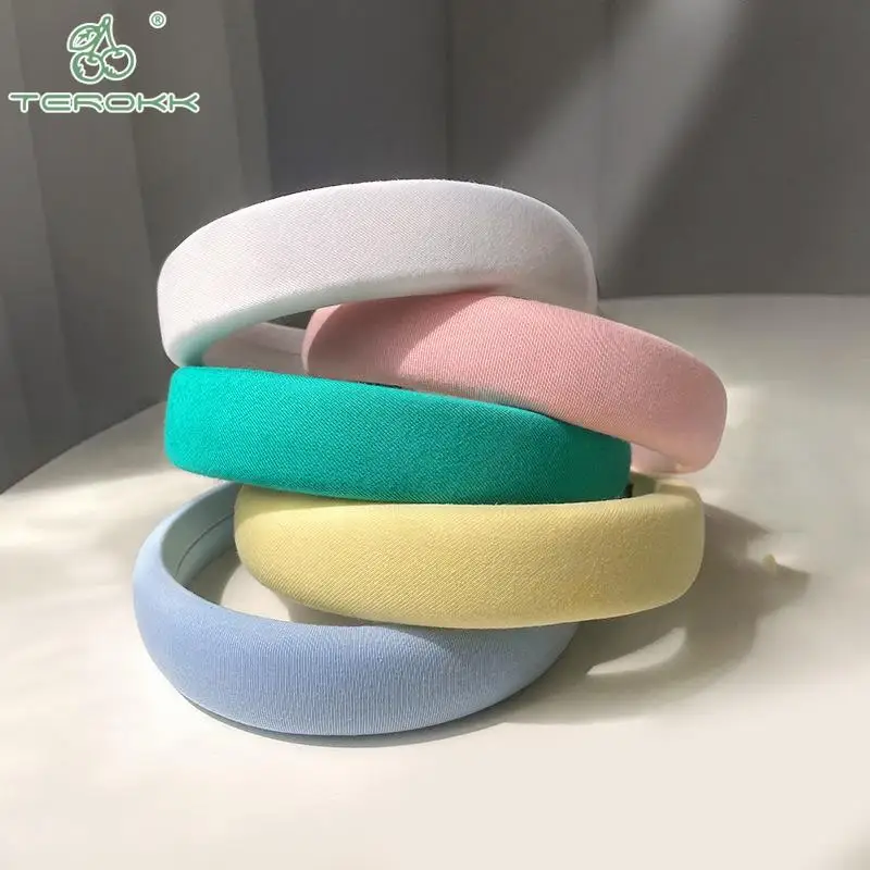Fashion women pearl hair band hair hoop candy color french wide edge hairbands beaded pearl headbands accessories
