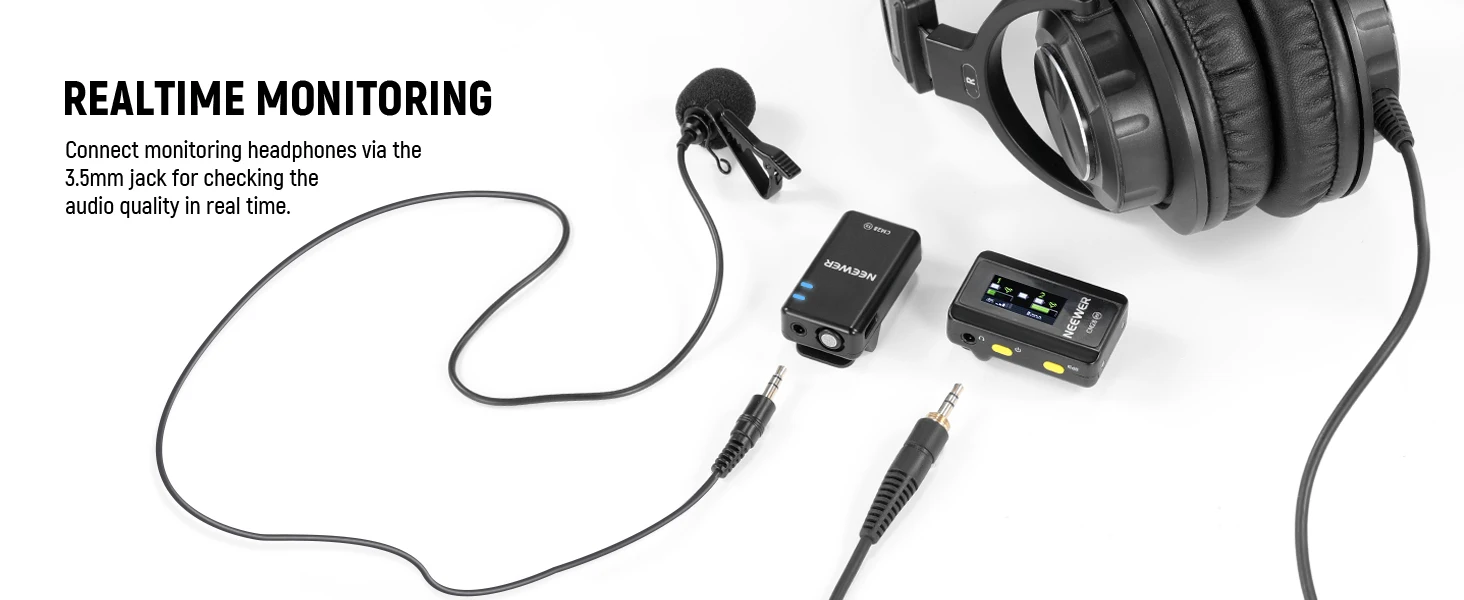 Neewer CM28 Wireless Lav Mic w/Charging Case, Noise Canceling 4GB 9Hrs 48KHz/16B