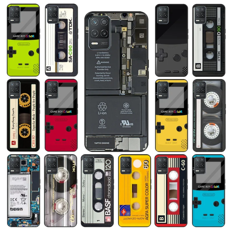 Cassetta Tape Battery Game Boy Case Per Oppo Realme 10 Pro Plus 9 8 7 6 Pro 6I Gt 2 Pro X2 Pro C21Y C11 X3 Superzoom Gt Master