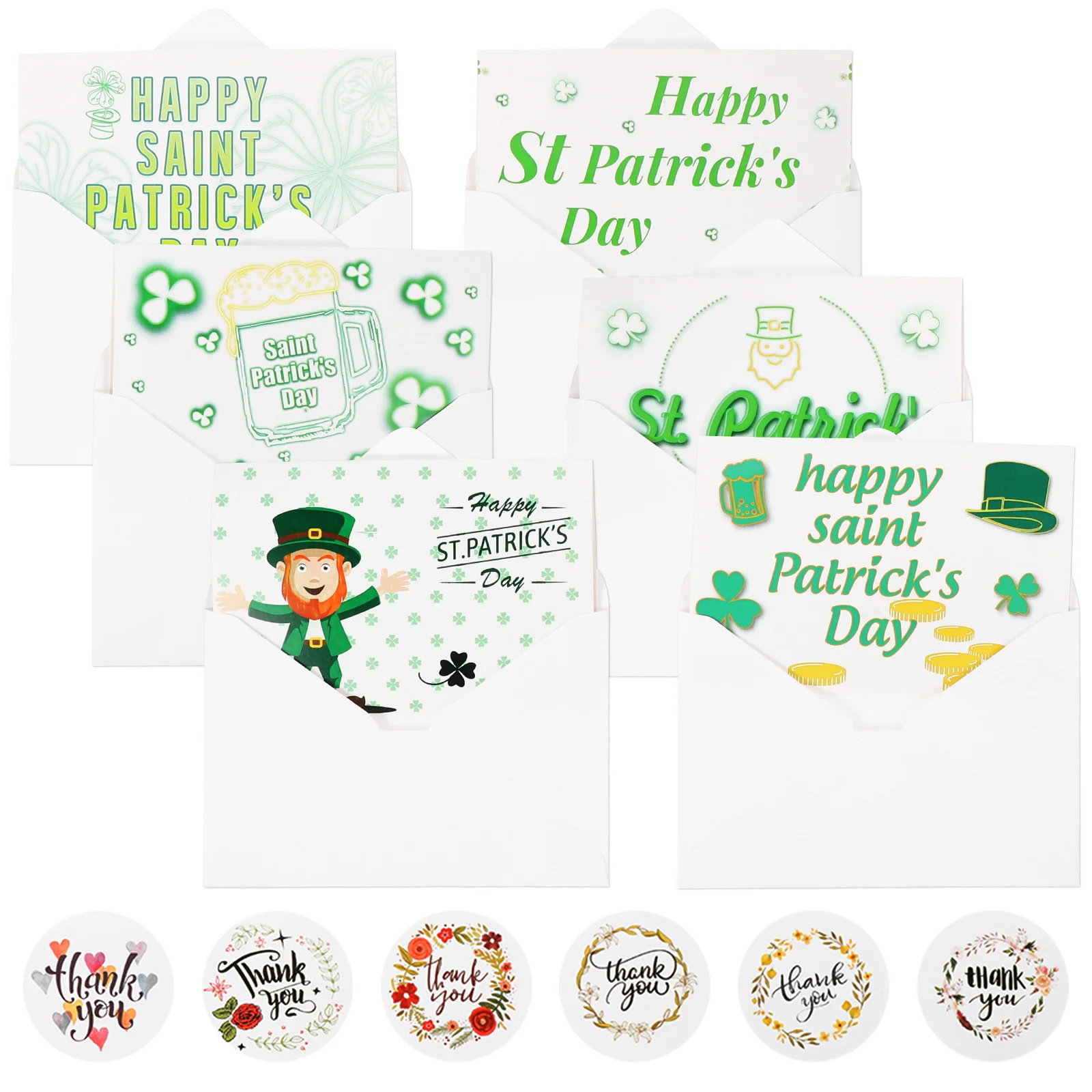 

Greeting Card Envelope St Patrick Party Cards Decoration Shamrock Irish with Envelopes Bulk