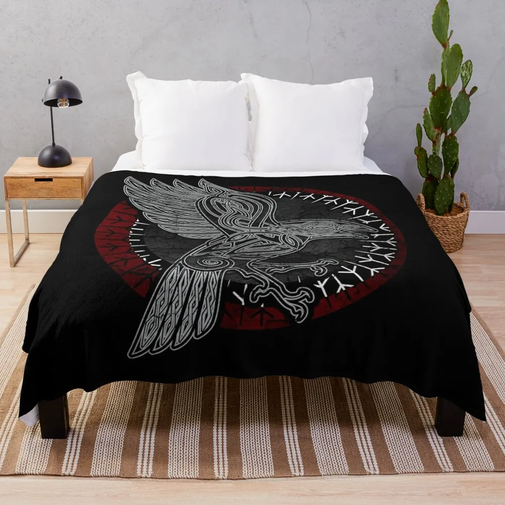 

Viking raven Hugin Munin Throw Blanket Luxury St Travel Blankets