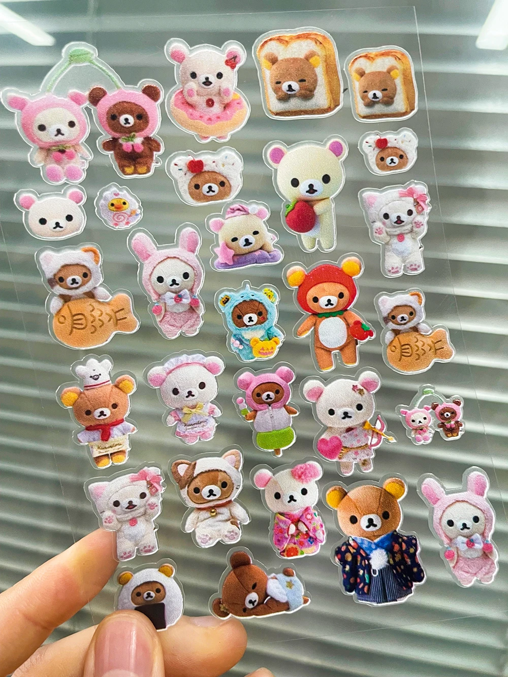 Kawaii Rilakkuma Expressions Nail Art Stickers - Cute and Waterproof Decals