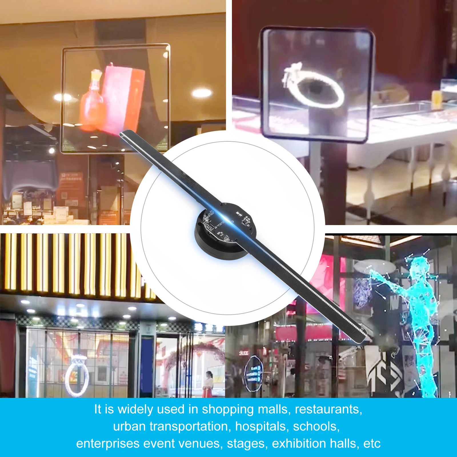 Fan Hologram Player Advertising 3D 224LEDs WiFi Holographic Projector Display 