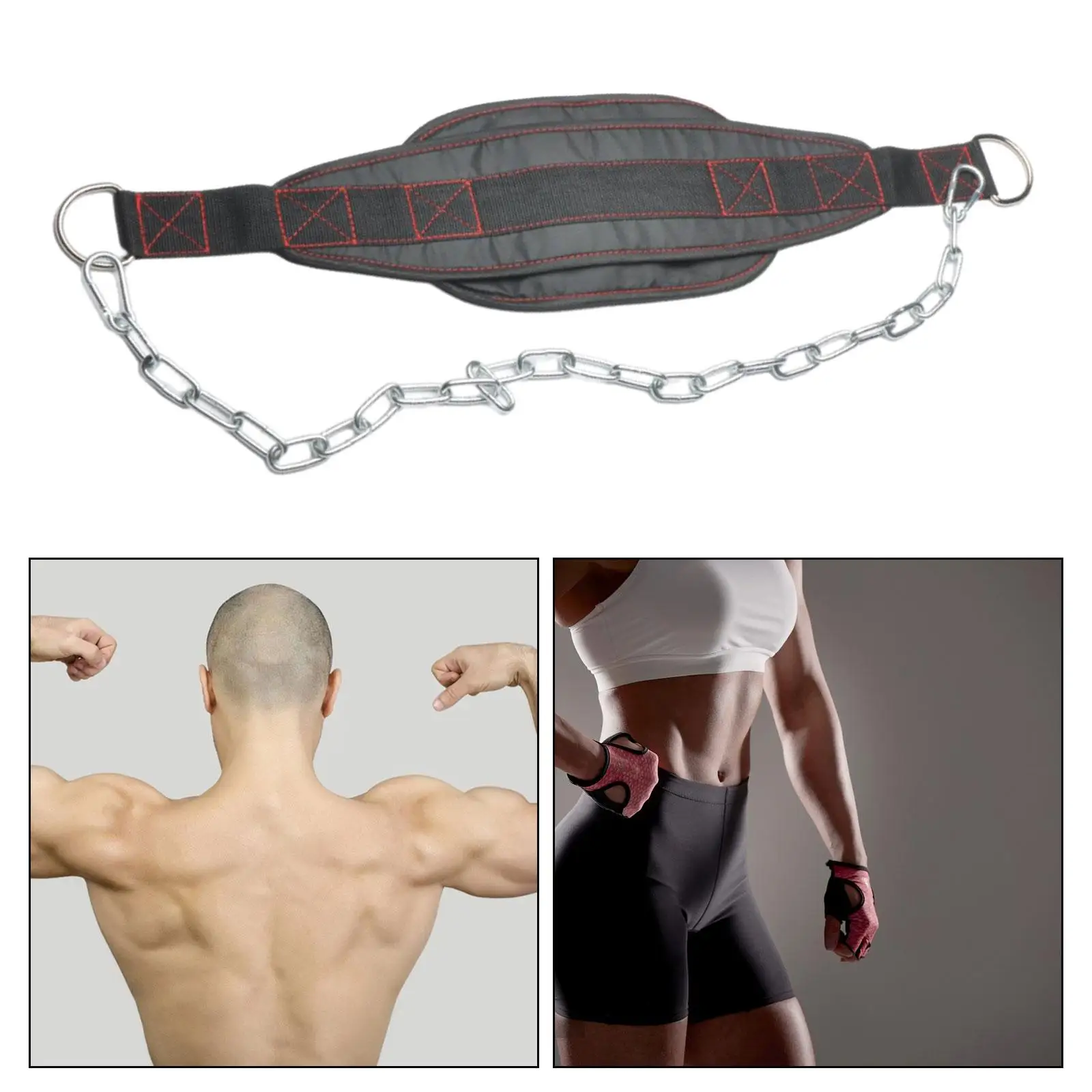 

Dipping Belt with Chain Men Women Gym Fitness Waist Support Durable Pull Ups Body Building Workout Squat Portable Weight Belts