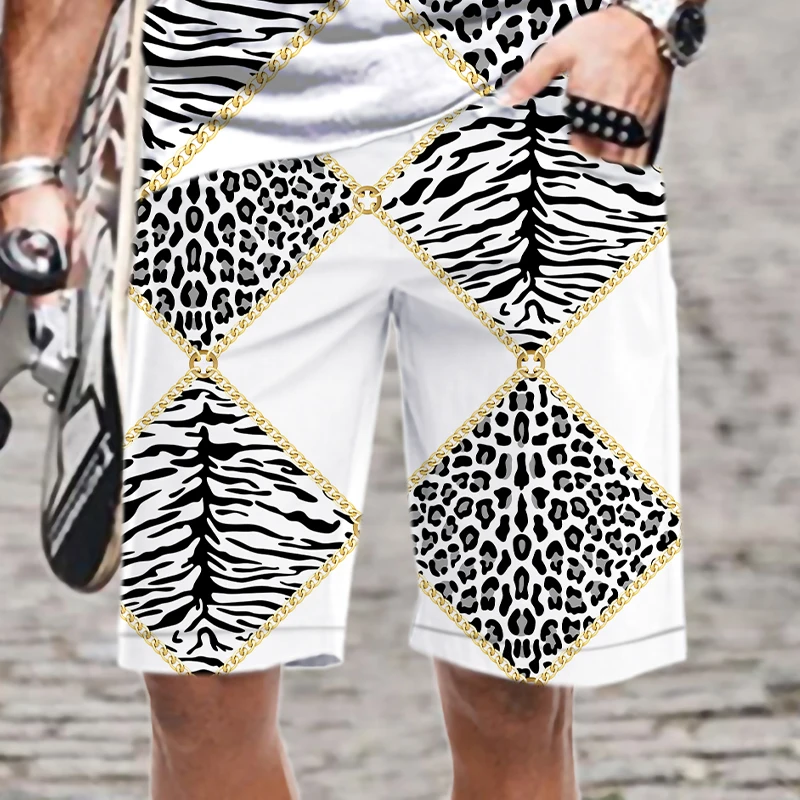 

Fashion Animal Leopard Print Oversized Swimming Funny Beach 3D Printed Mens Clothing Men's Shorts Quick Dry Streetwear Man Loose